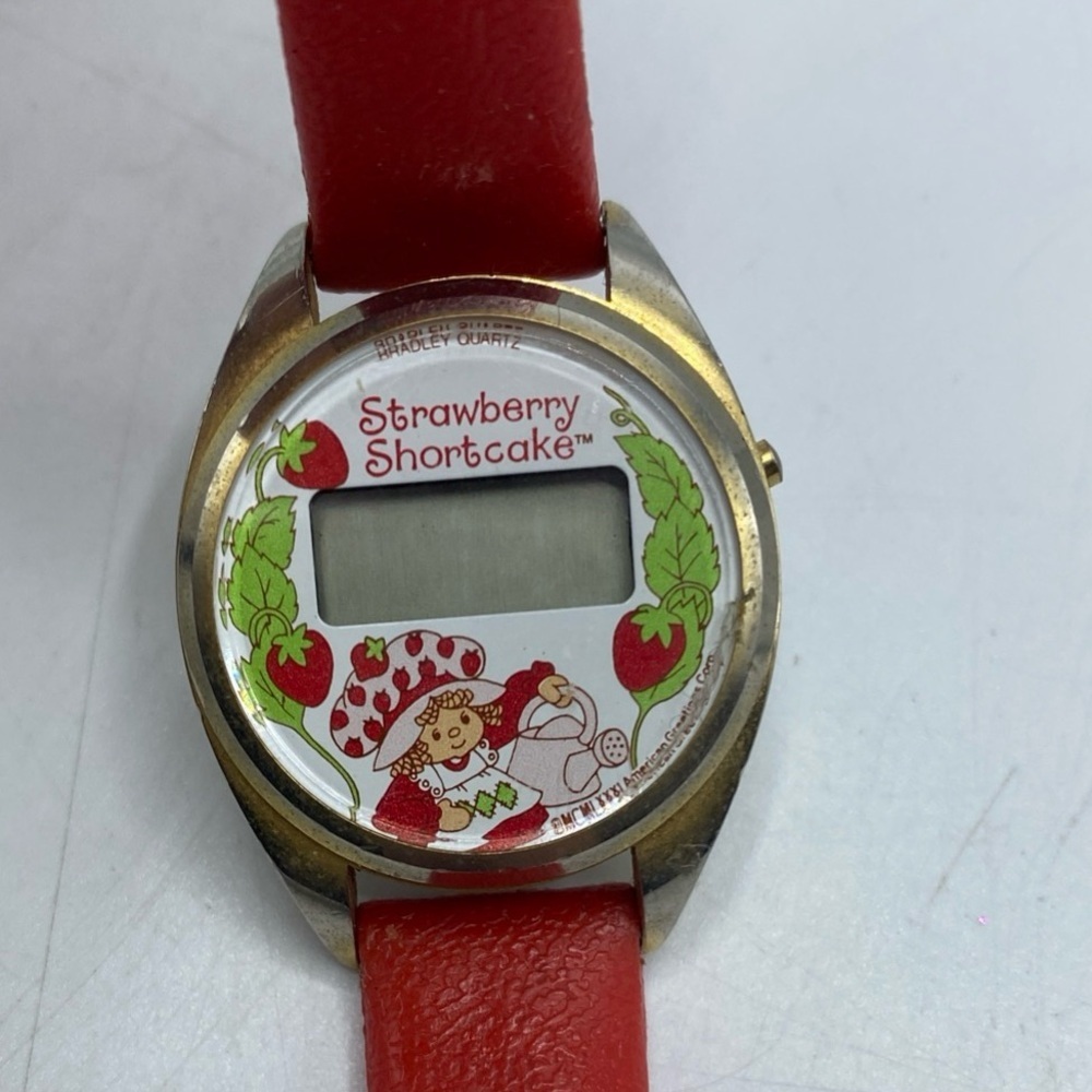 Vintage 1980 Strawberry Shortcake Bradley Digital Watch Orig Strap Child Untest